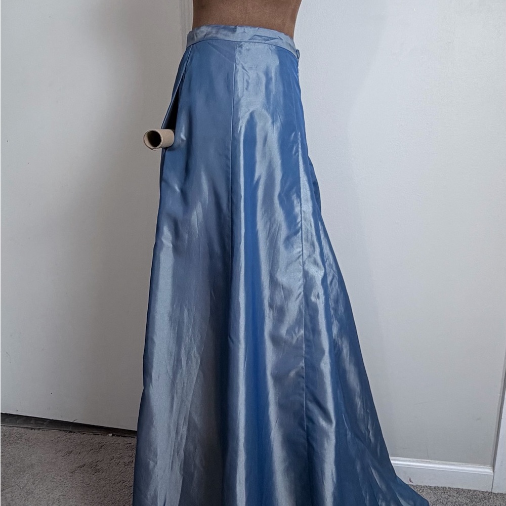 Express Shimmering Blue Maxi Skirt - Picture 6 of 13